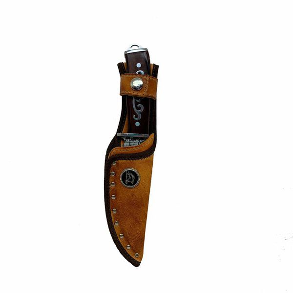 Kit Texana Caio + Faca - Couro Off-White e Horse Telha/ Bordado Boi Preto
